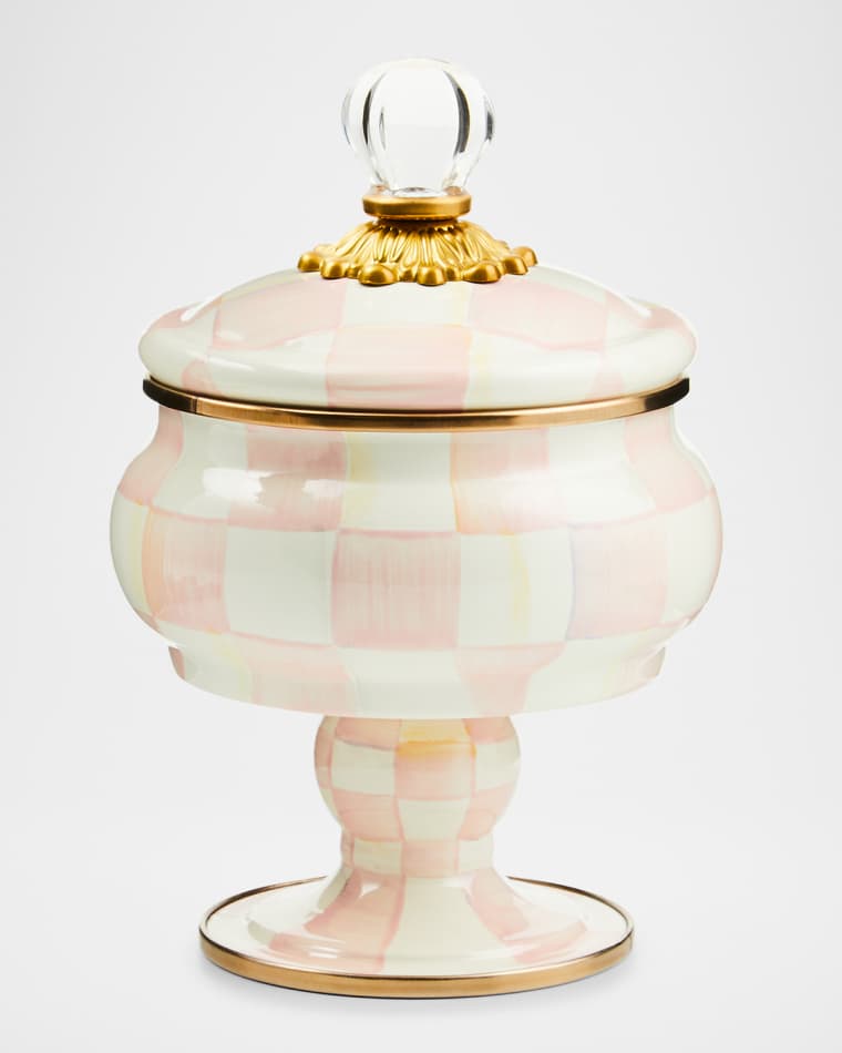 MacKenzie-Childs Rosy Check Curiosity Pot