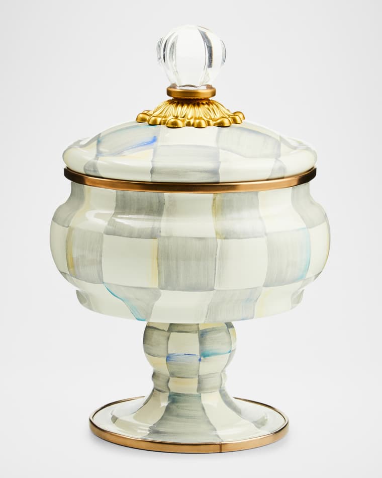 MacKenzie-Childs Sterling Check Curiosity Pot