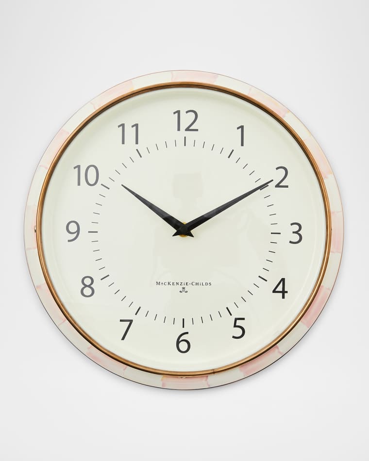 MacKenzie-Childs Rosy Check School Clock