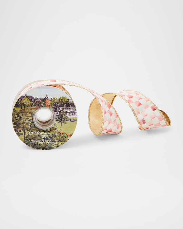 MacKenzie-Childs Rosy Check Ribbon, 2" x 10 Yards