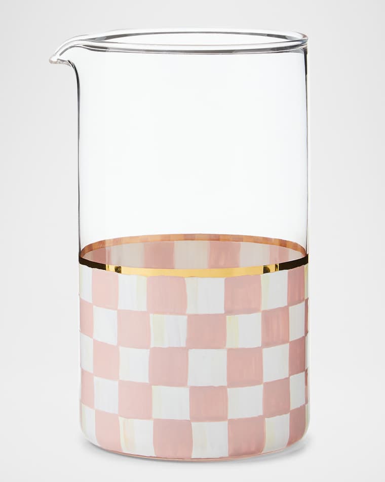 MacKenzie-Childs Rosy Check Mixing Glass