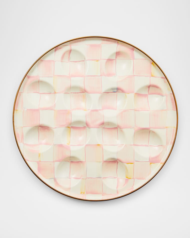 MacKenzie-Childs Rosy Check Egg Plate