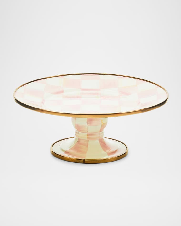 MacKenzie-Childs Rosy Check Pedestal Platter, Mini