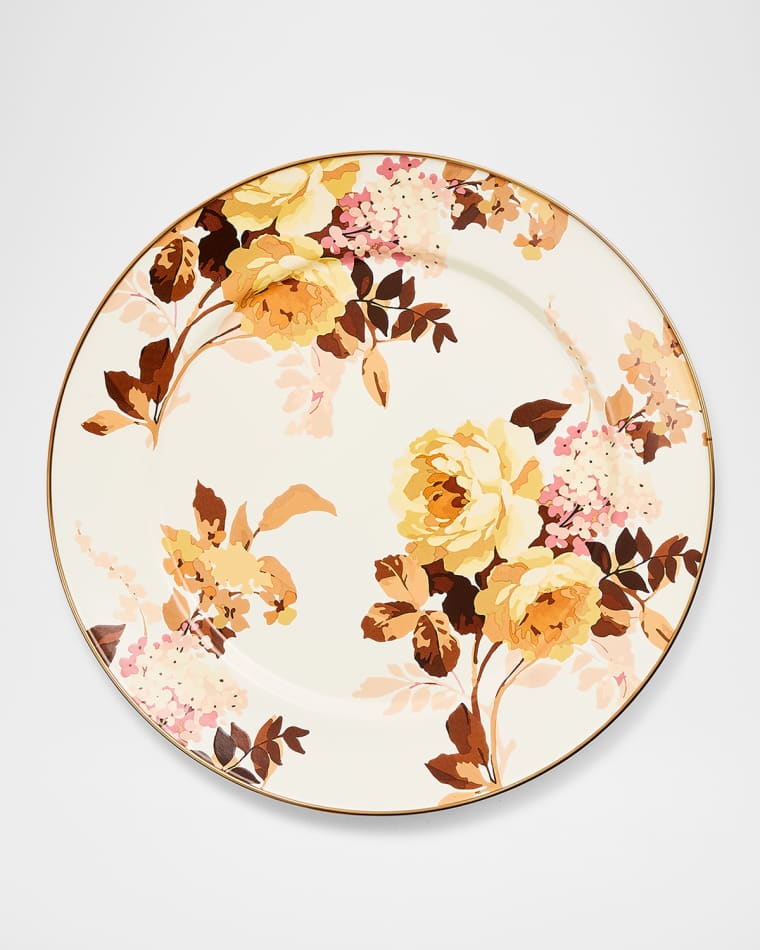 MacKenzie-Childs Wild Rose White Charger Plate