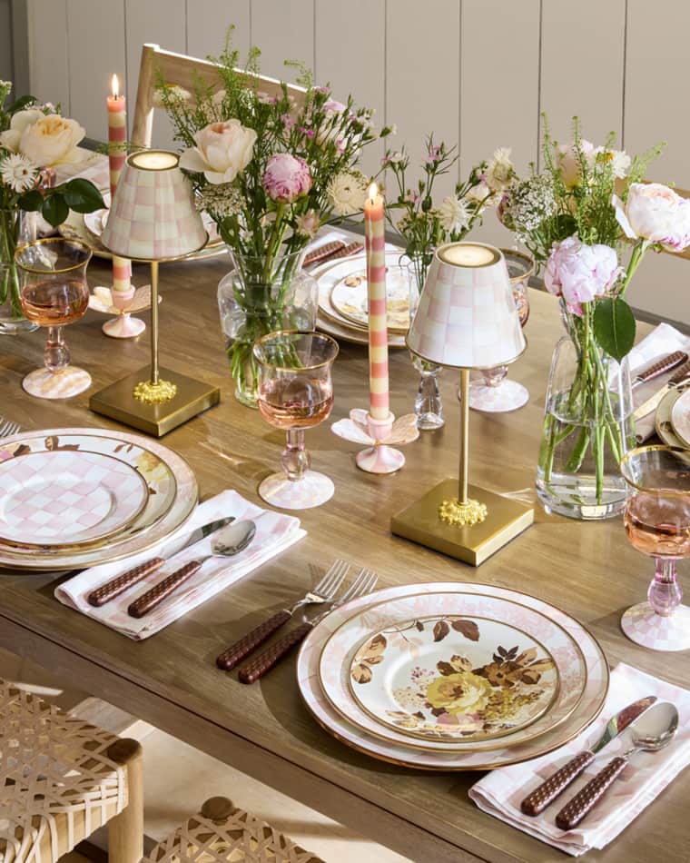 MacKenzie-Childs Wild Rose White Charger Plate