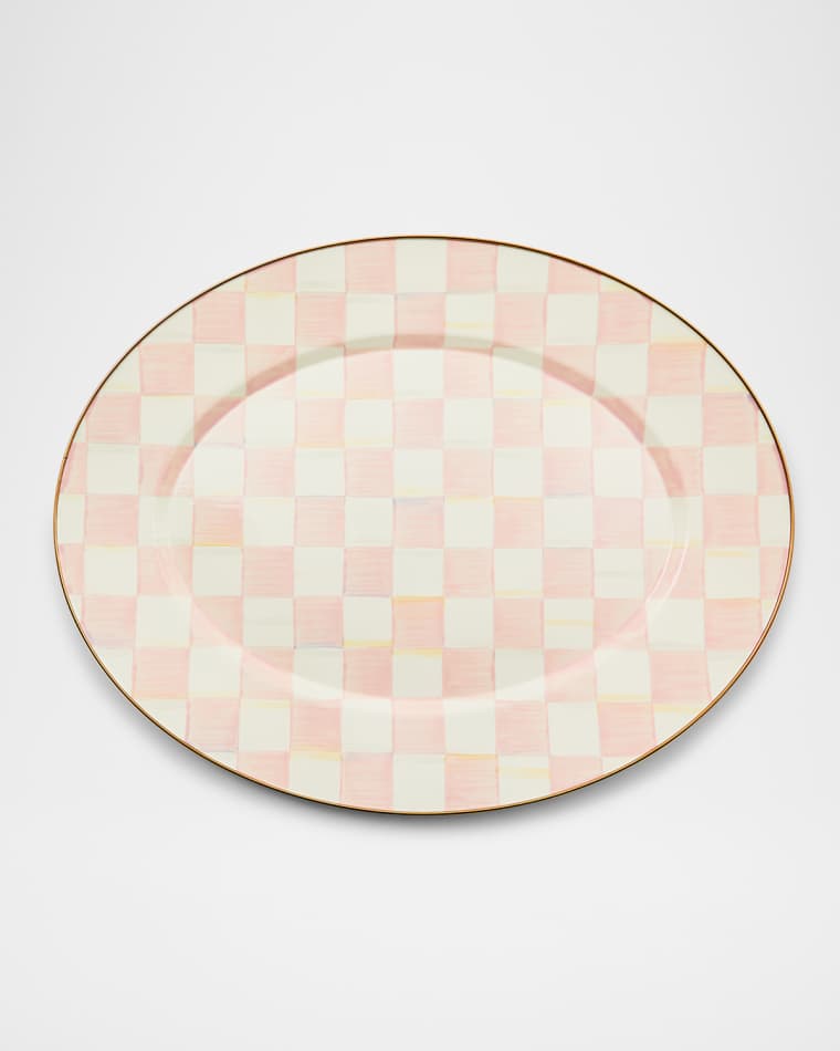 MacKenzie-Childs Rosy Check Large Oval Platter