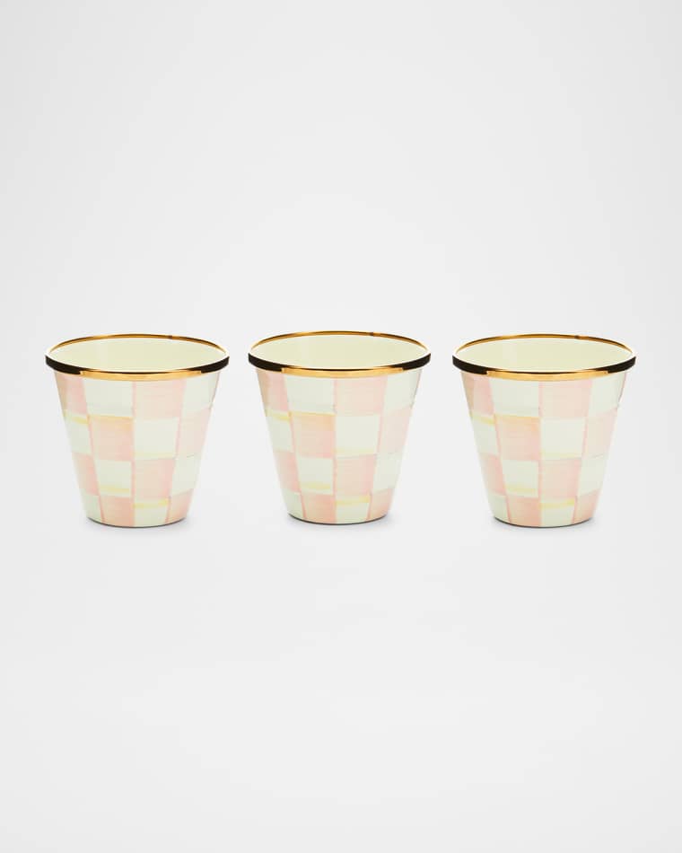 MacKenzie-Childs Rosy Check Herb Pots, Set of 3