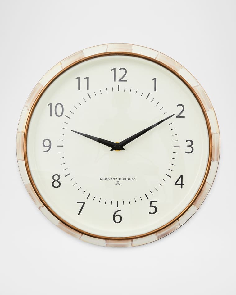 MacKenzie-Childs Mocha Check School Clock