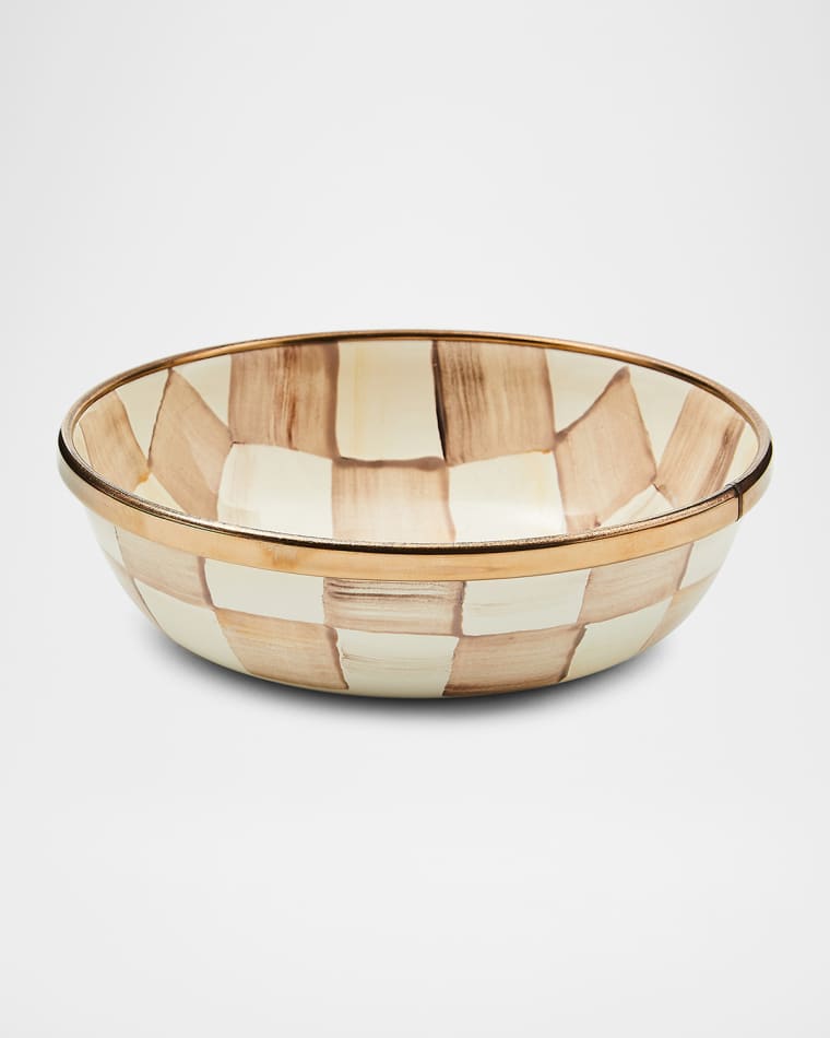 MacKenzie-Childs Mocha Check Relish Dish