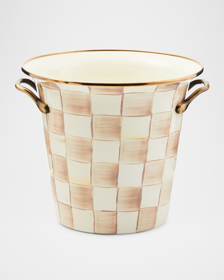 MacKenzie-Childs Mocha Check Wine Cooler