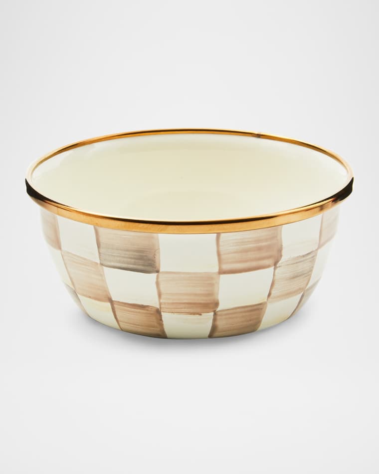 MacKenzie-Childs Mocha Check Pinch Bowl