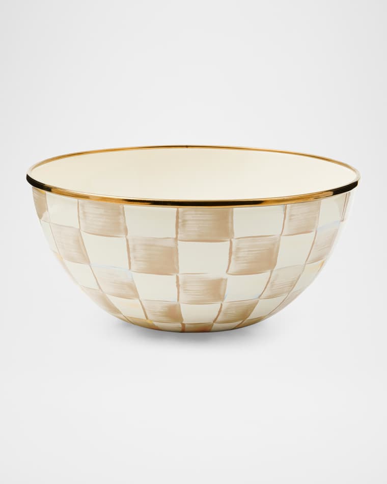 MacKenzie-Childs Mocha Check Small Everyday Bowl