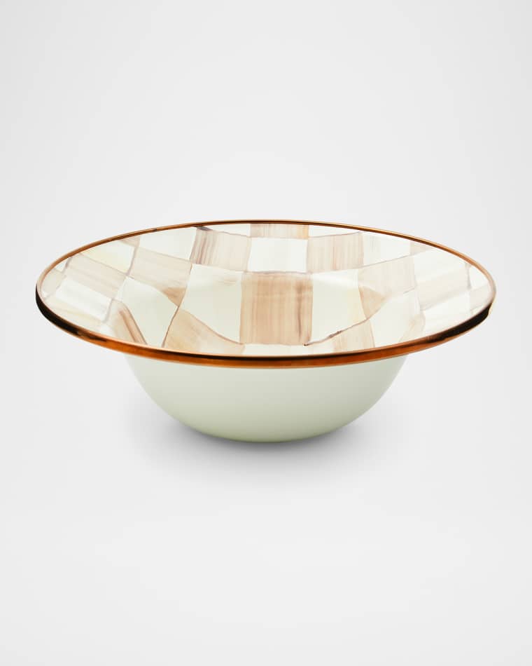 MacKenzie-Childs Mocha Check Breakfast Bowl