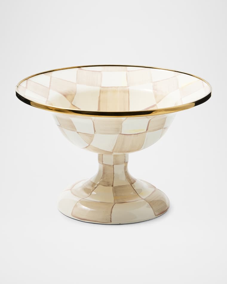 MacKenzie-Childs Mocha Check Small Compote