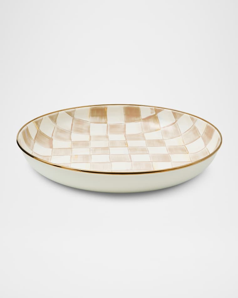 MacKenzie-Childs Mocha Check Abundant Bowl