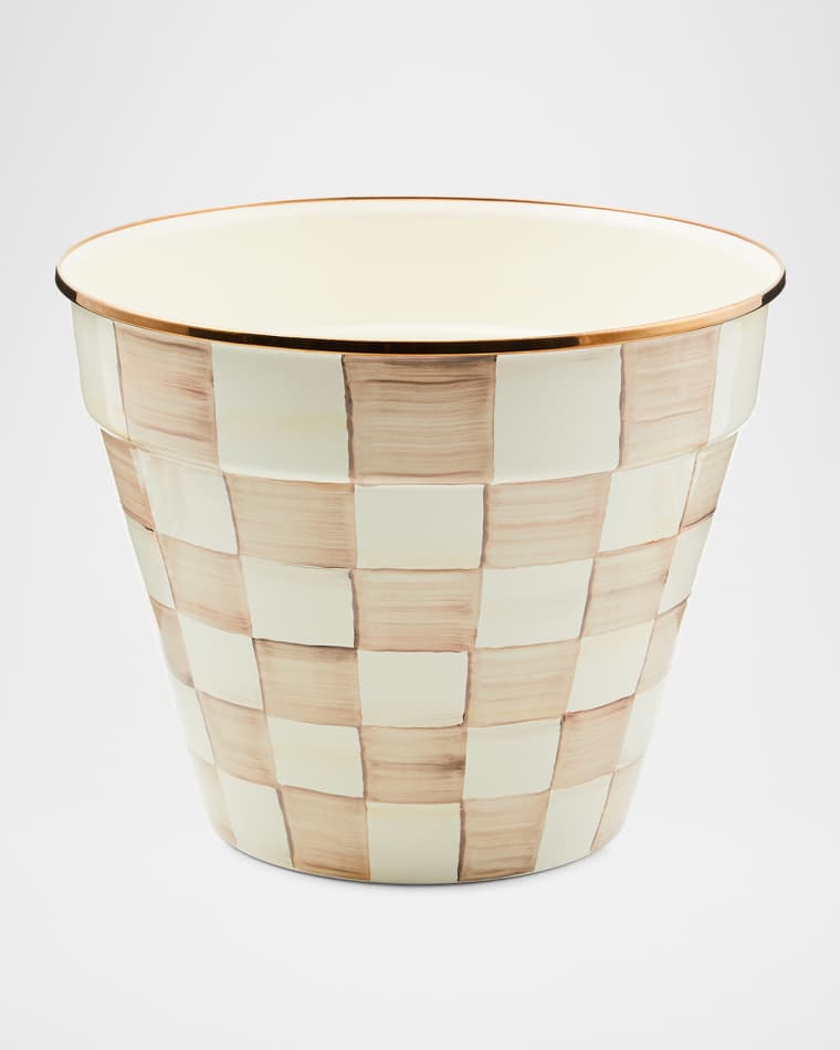 MacKenzie-Childs Mocha Check Extra Large Garden Pot