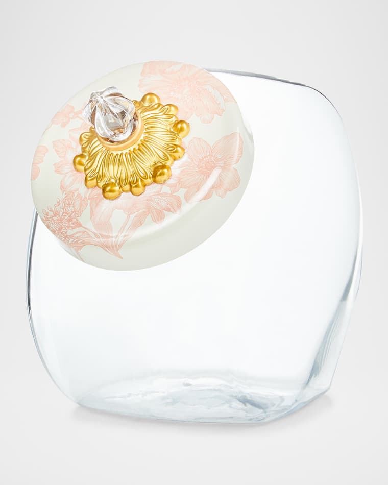 MacKenzie-Childs Sweets Jar with Rosy English Garden Lid