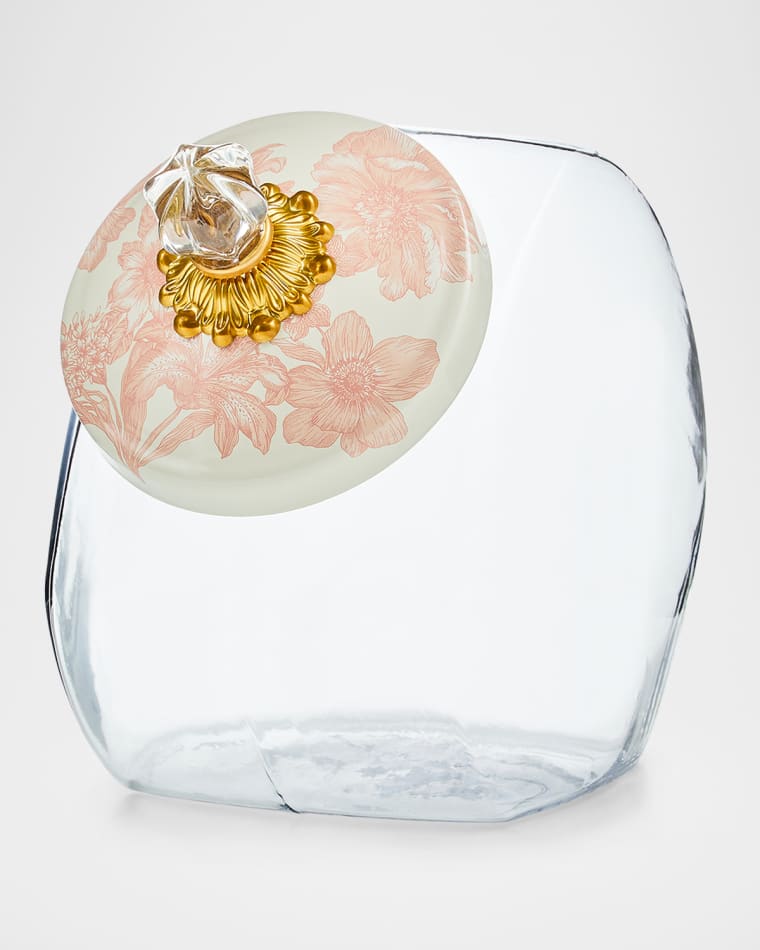 MacKenzie-Childs Cookie Jar with Rosy English Garden Lid