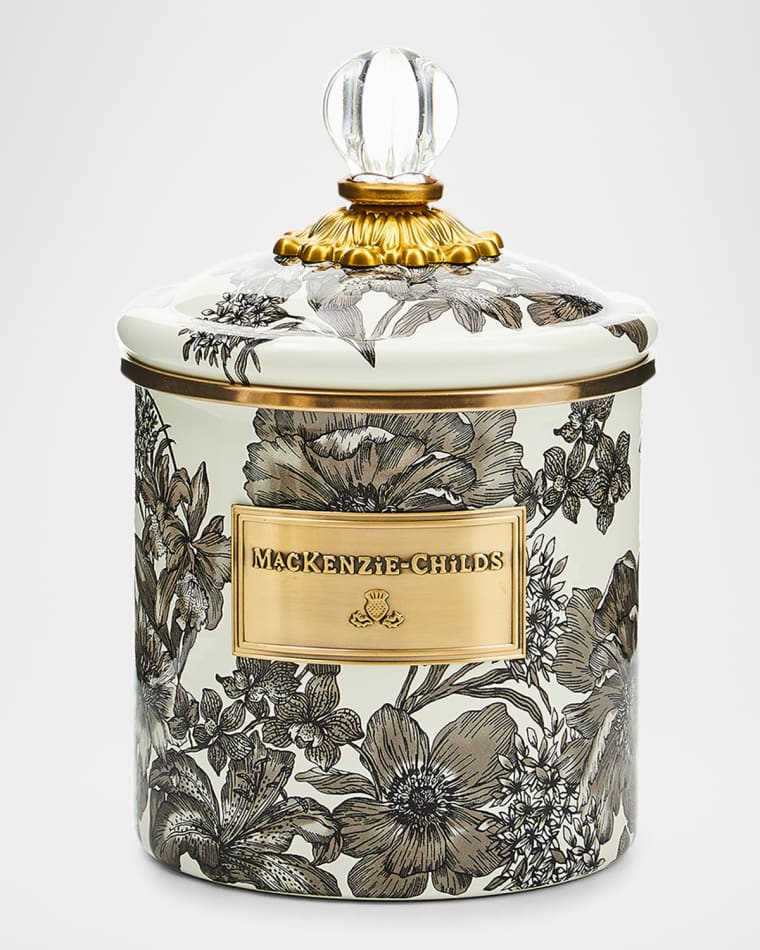 MacKenzie-Childs Sterling English Garden Small Canister, 38 oz.
