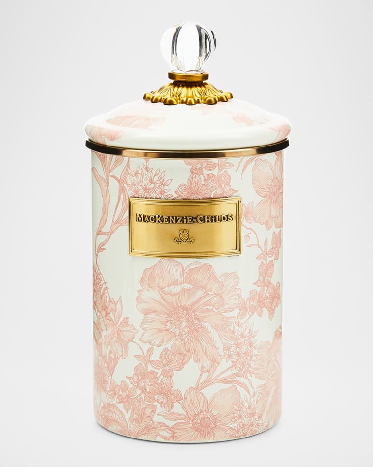 MacKenzie-Childs Rosy English Garden Large Canister
