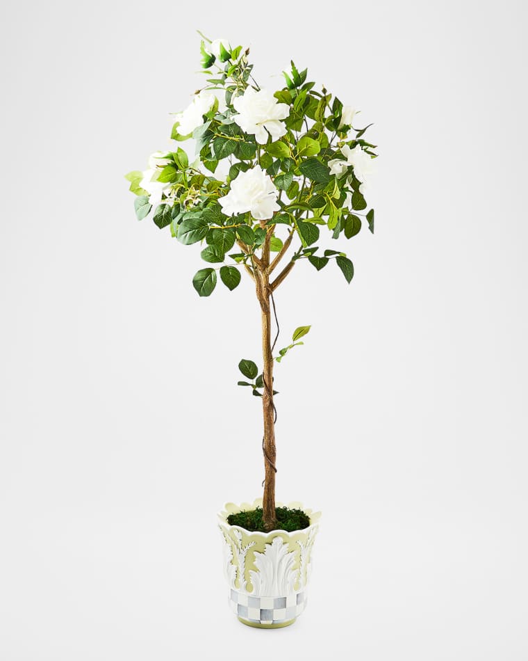 MacKenzie-Childs Cameo 53" Potted Rose Topiary