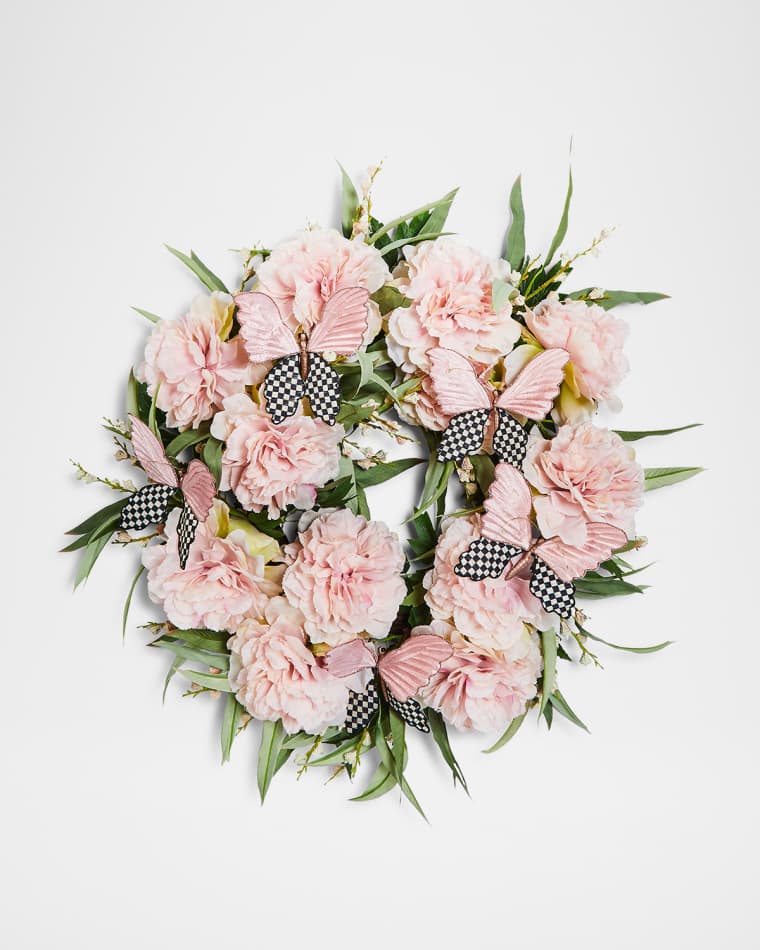 MacKenzie-Childs Butterfly Meadow Peony 26" Wreath