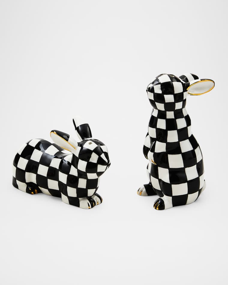 MacKenzie-Childs Courtly Bunny Salt & Pepper Shaker Set