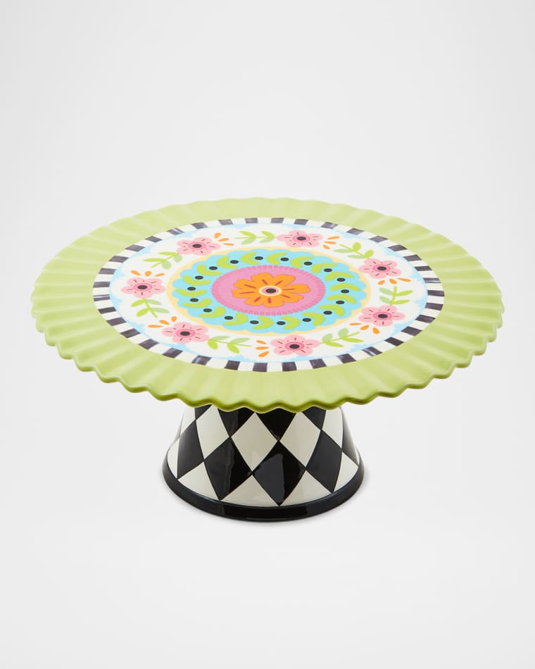 MacKenzie-Childs Calico Pedestal Platter