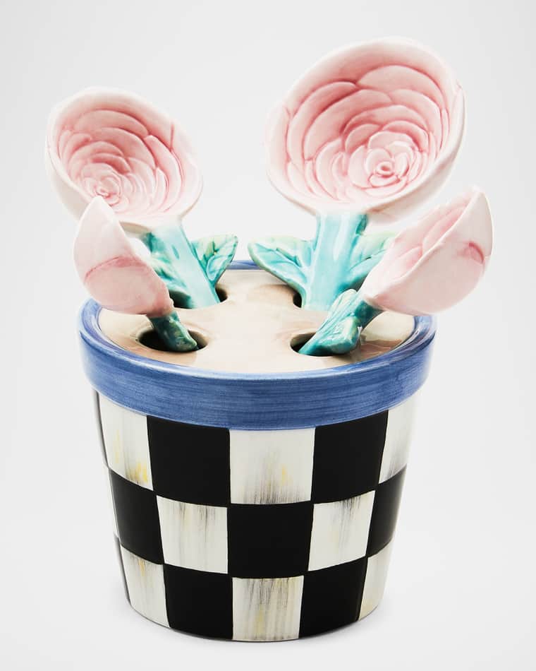 MacKenzie-Childs Rosy Meadow Potted Measuring Spoon Set
