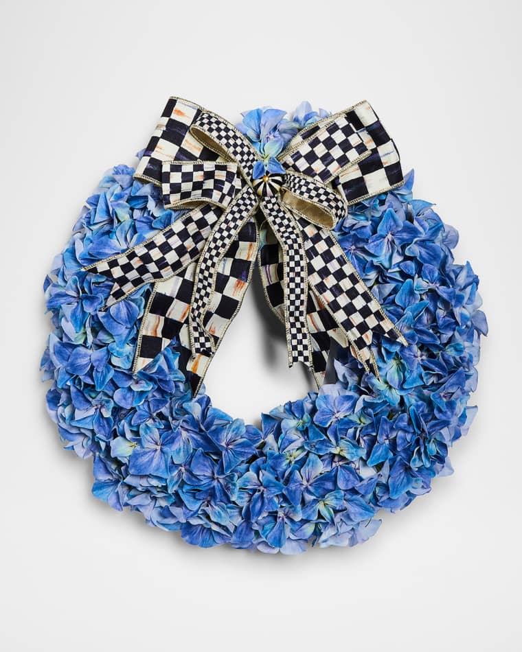 MacKenzie-Childs Blue Hydrangea 22" Wreath
