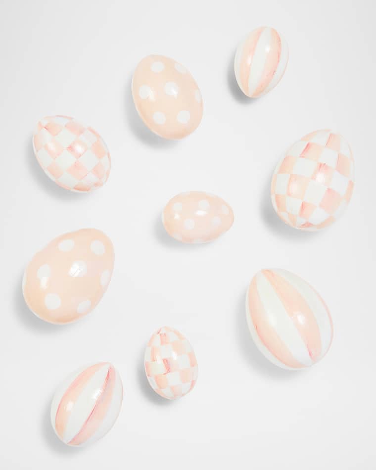 MacKenzie-Childs Rosy Eggs, Set of 9