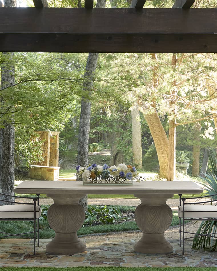 Neiman Marcus Double Pedestal Outdoor Dining Table
