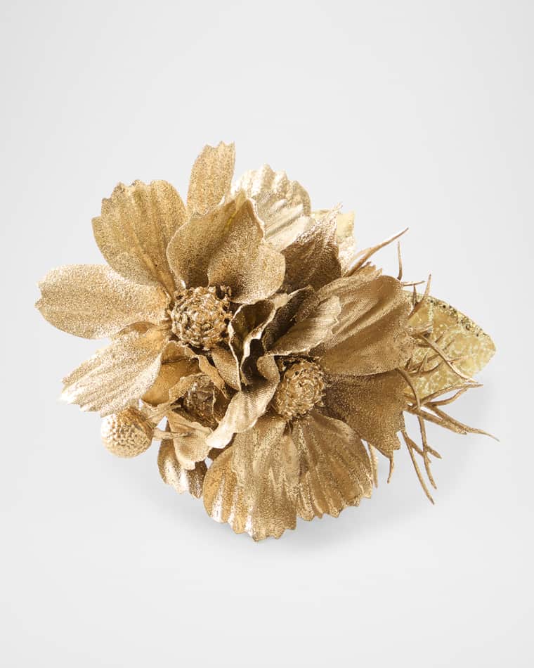 Deborah Rhodes Golden Cosmos Spray Napkin Ring