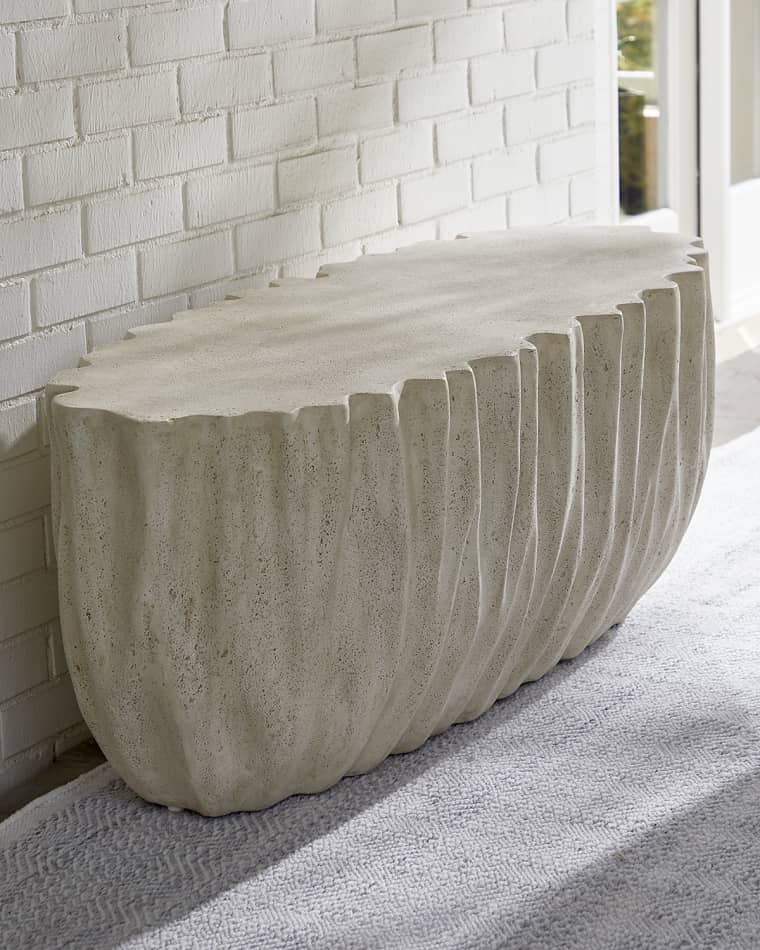 Neiman Marcus Ruffle Outdoor Bench