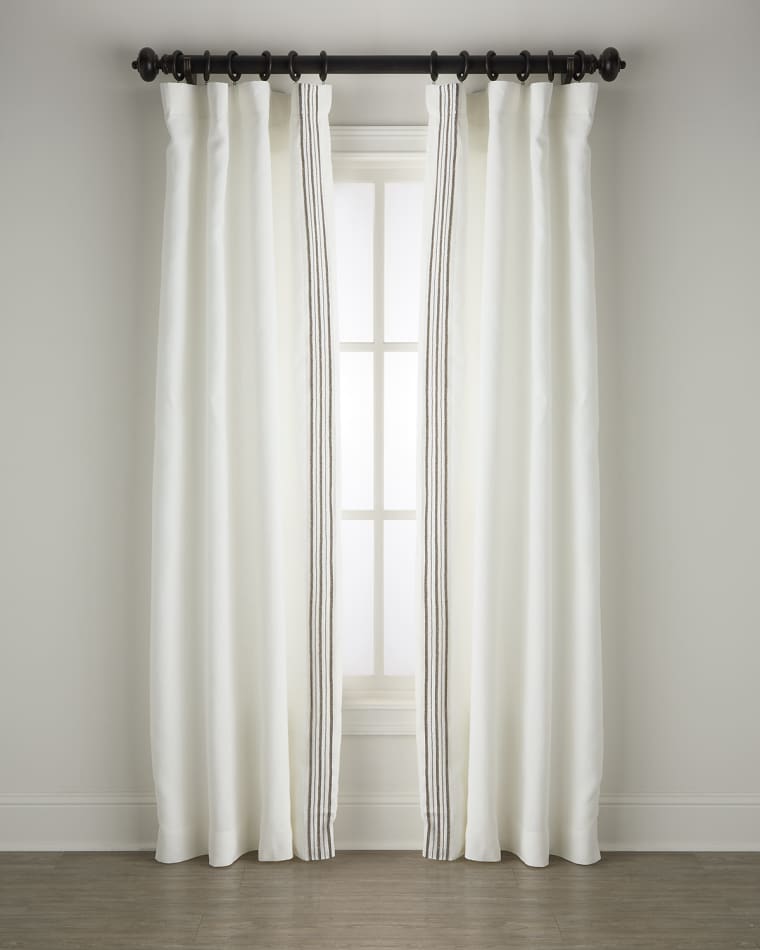 Home Silks Trelli Light-Filtering Linen Drapery Panels, 52" x 108" - Set of 2