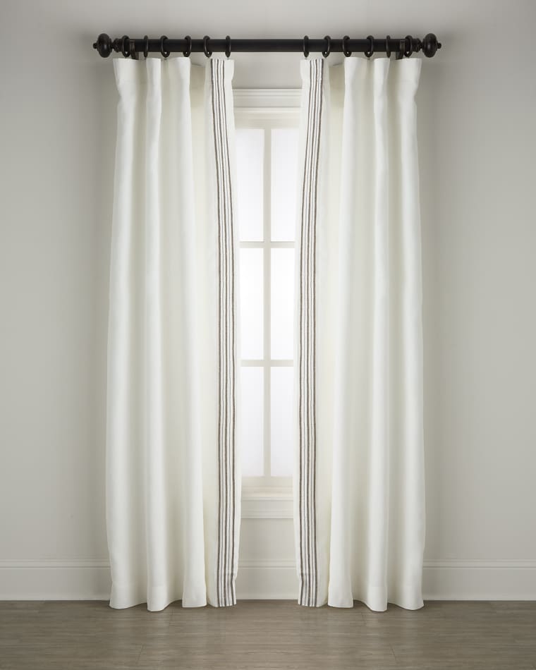 Home Silks Trelli Light-Filtering Linen Drapery Panels, 52" x 96" - Set of 2