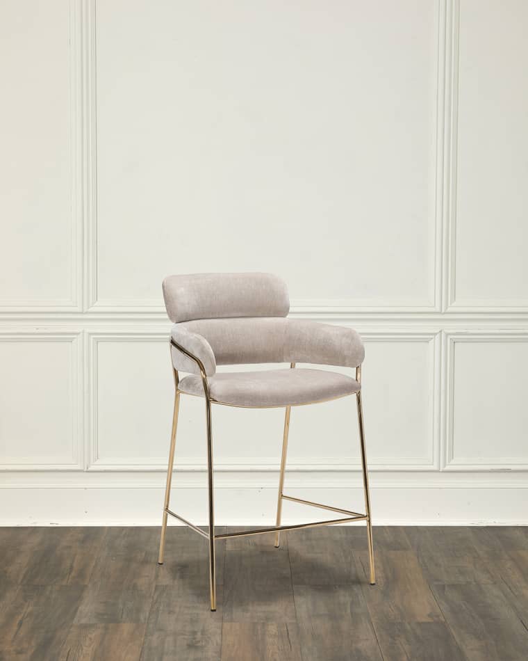 Interlude Home Marino 27" Chenille Counter Stool