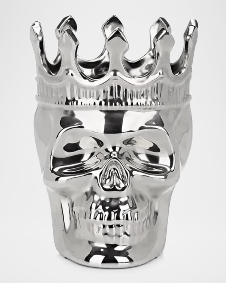 Thompson Ferrier Silvertone Maximilien Skull Candle, 23.3 oz. - The Aroma Scent