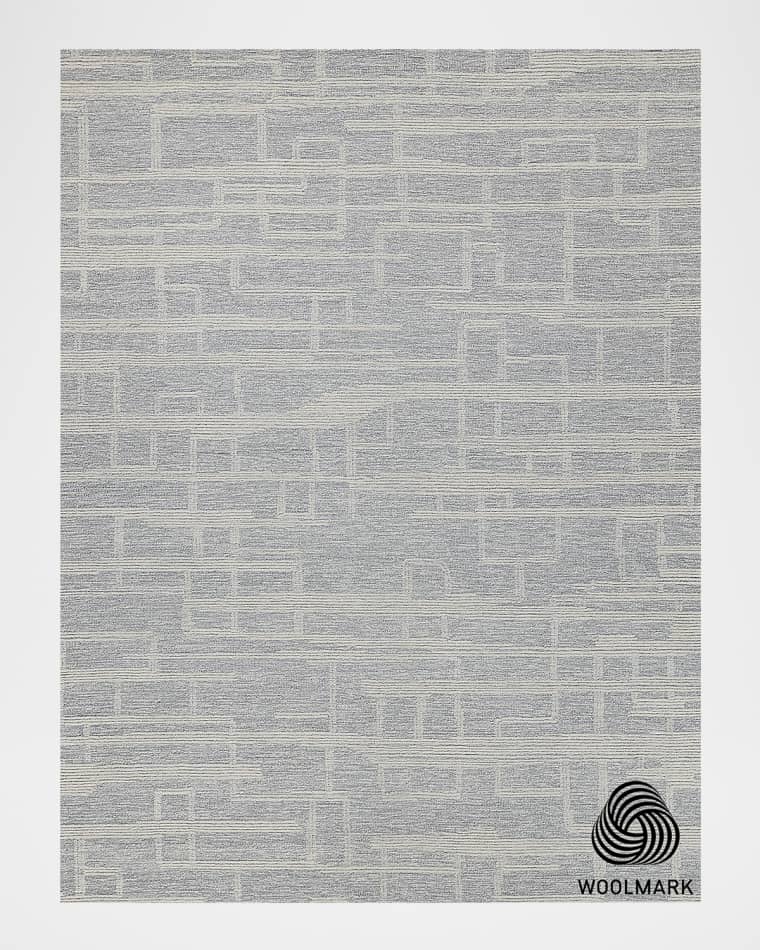 Exquisite Rugs Park City Hand-Tufted Light Gray/Ivory Rug, 6' x 9'