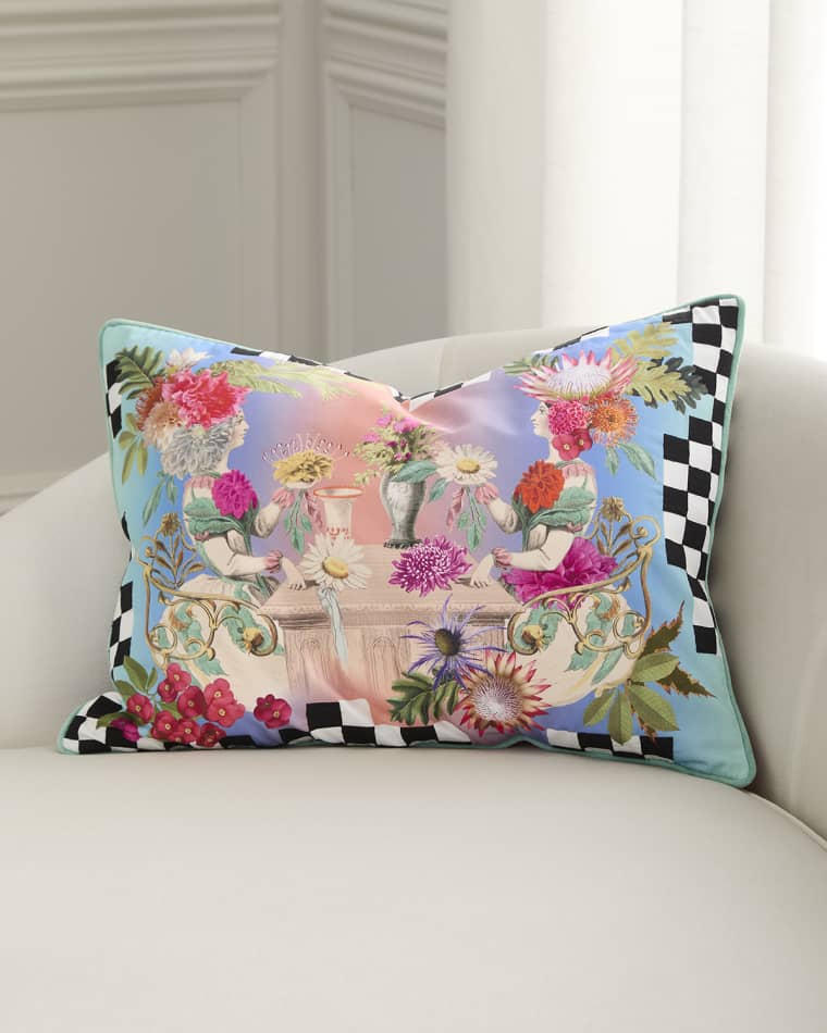 Christian Lacroix Fleurs Jumelles Decorative Pillow, 18" x 24"