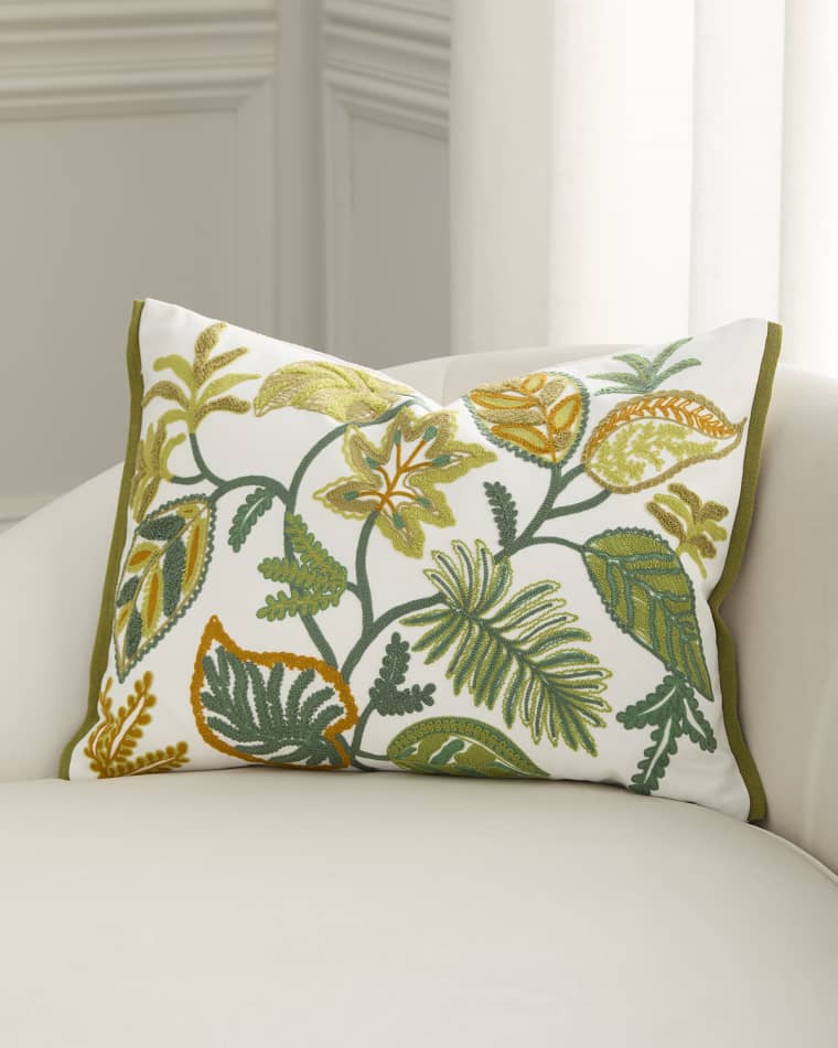 Designers Guild Foglia Embroidered Decorative Pillow, 18" x 24"