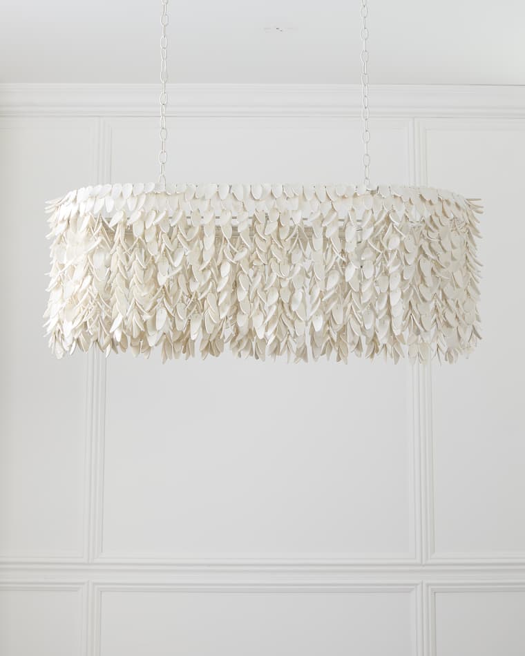 Neiman Marcus Linear Cocoa Petal 44.5" 3-Light Chandelier