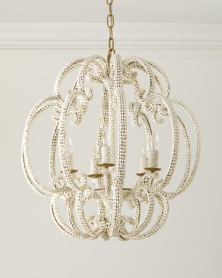 Neiman Marcus Scroll Shell 5-Light Chandelier - 25"