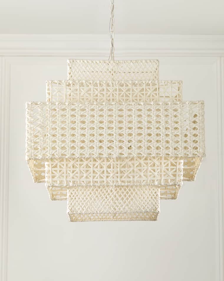 Neiman Marcus Wicker 28.5" 2-Light Chandelier
