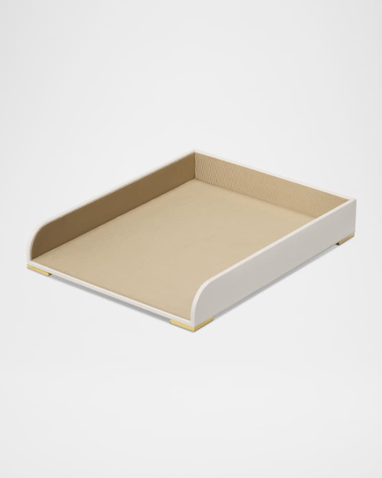 AERIN Classic Leather Paper Tray