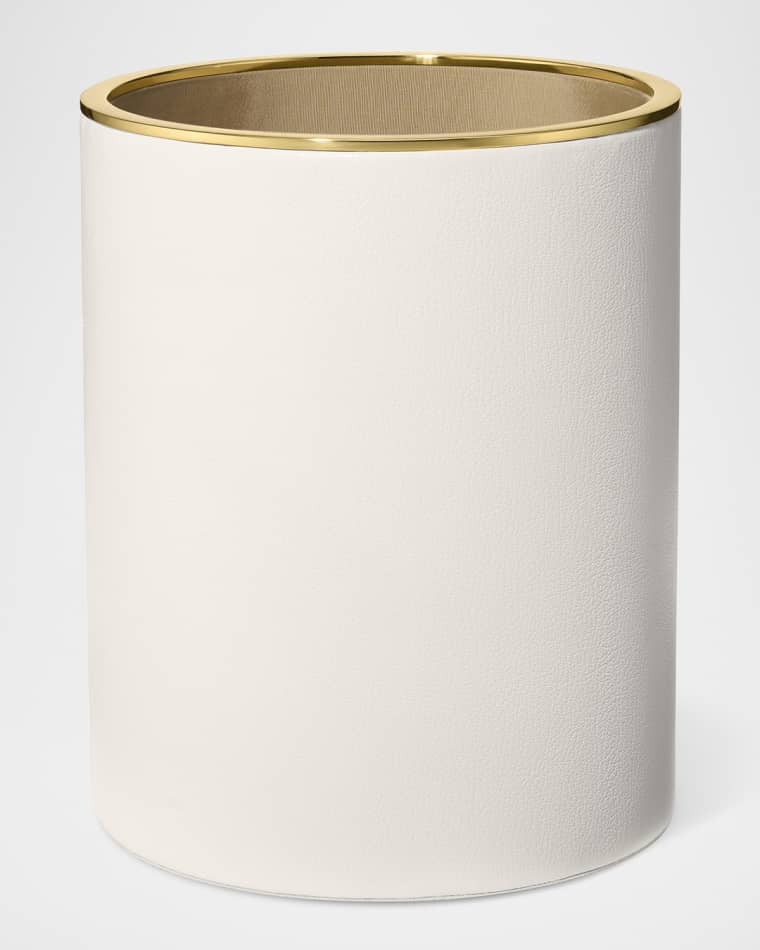 AERIN Piero Leather Wastebasket