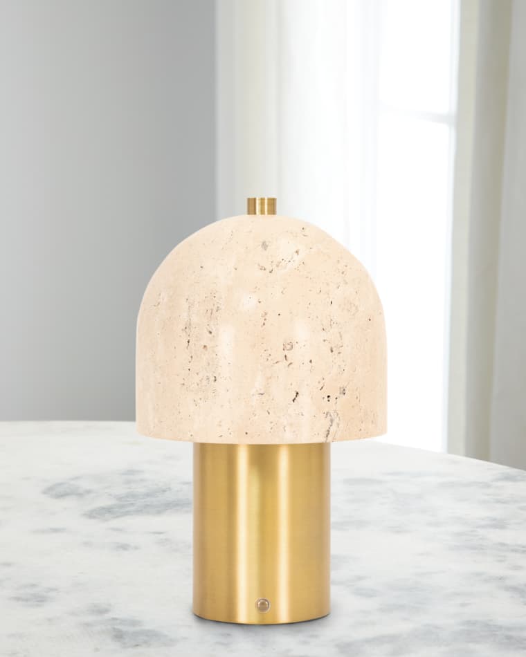 Couture Lamps Travertine Rechargeable 10.5" Table Lamp