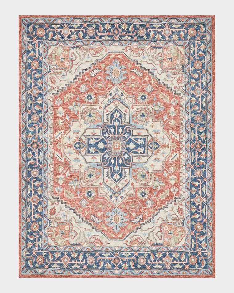 Exquisite Rugs Richmond Serapi Hand-Tufted Red/Blue Rug, 6' x 9'