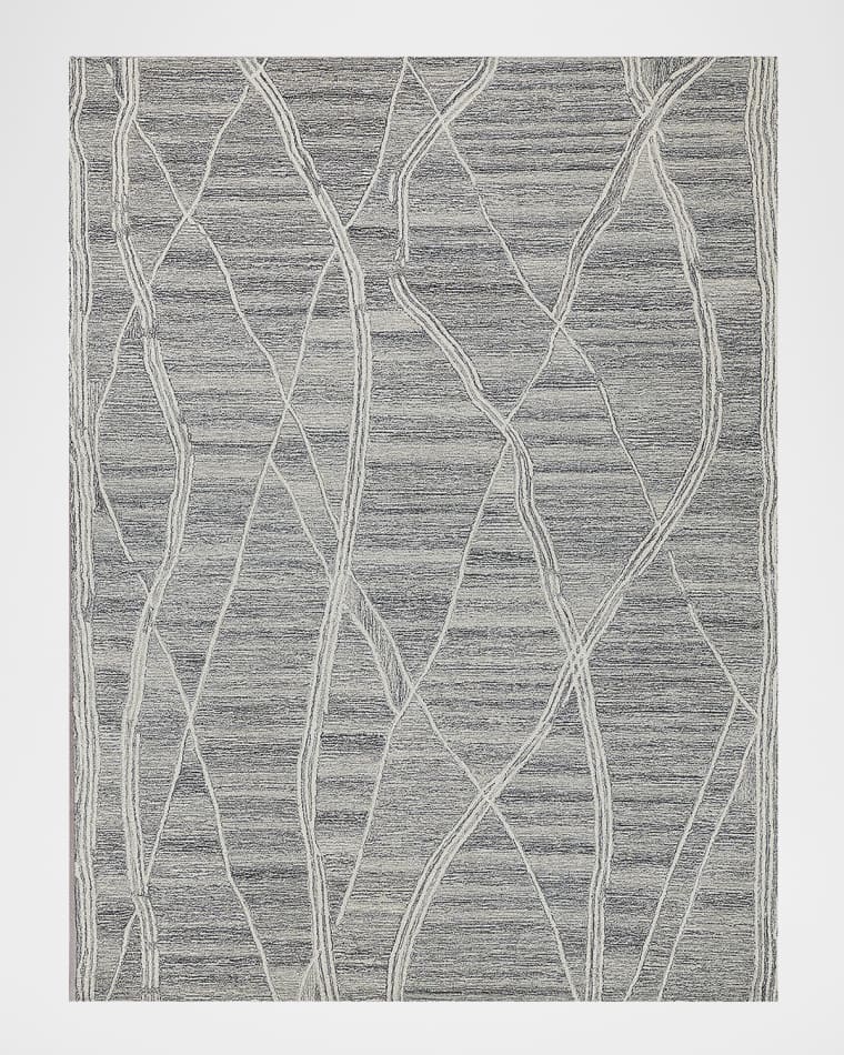 Exquisite Rugs Tangiers Hand-Tufted Gray/Ivory Rug, 9' x 12'