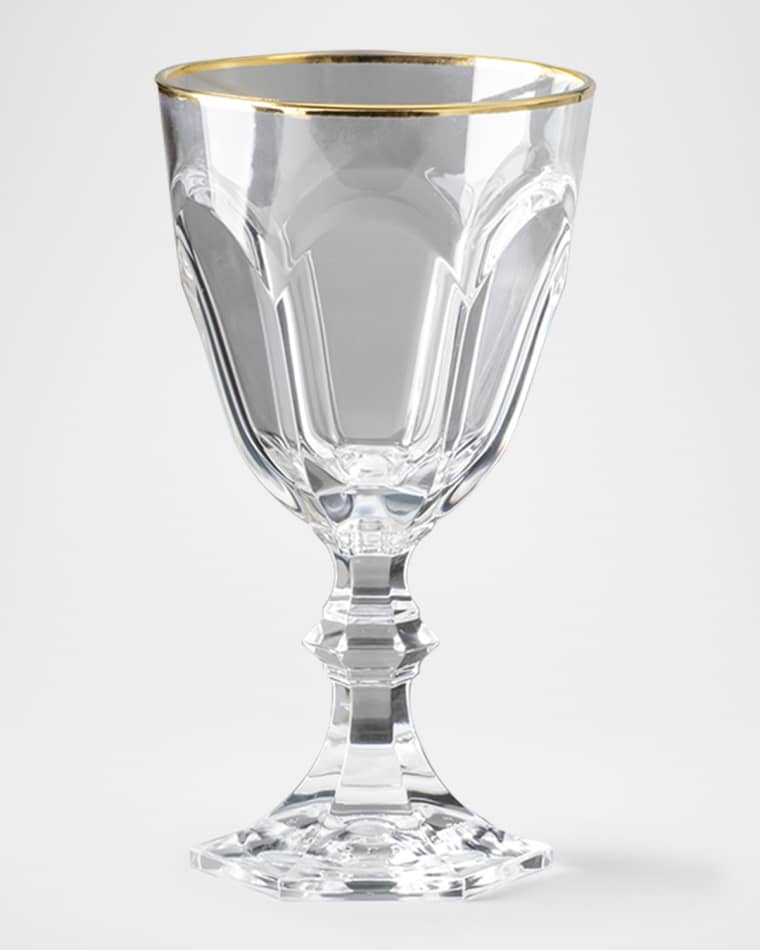 Mario Luca Giusti Dolce Vita 9 oz. Goblets with Gold Foil Trim, Set of 6